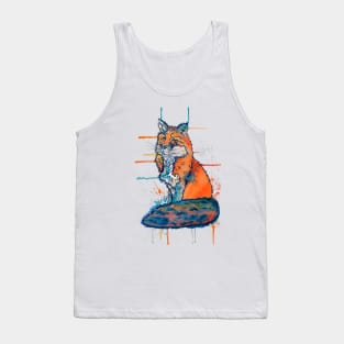 Watercolor Fox design best suited for white & off-white clothing Tank Top